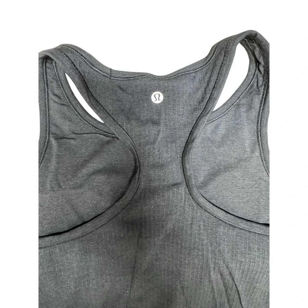 Lululemon Ebb to Street Cropped Racerback Tank Top Black‎ Women's Size 12